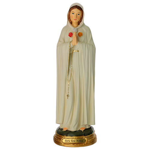 Statue of Our Lady, Rosa Mystica, painted resin, 12 in 1