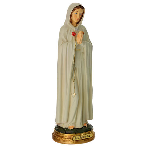 Statue of Our Lady, Rosa Mystica, painted resin, 12 in 3