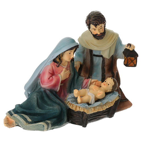 Nativité allongée résine peinte 12x8x10 cm crèche 16 cm 2