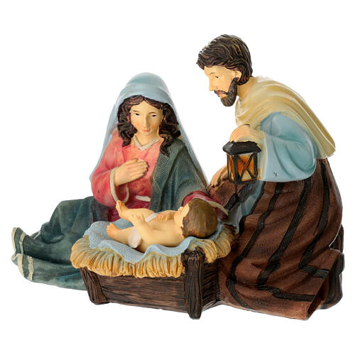 Natività sdraiata presepe 20 cm resina 15x10x10 cm 3