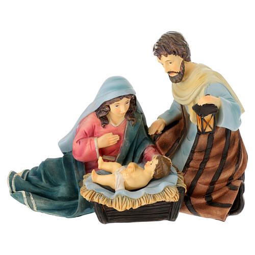 Natività presepe 24 cm sdraiata resina dipinta 20x12x15 cm 1