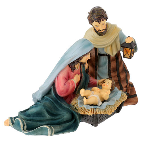 Natività presepe 24 cm sdraiata resina dipinta 20x12x15 cm 3
