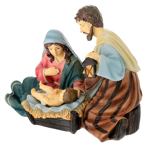 Natività presepe 24 cm sdraiata resina dipinta 20x12x15 cm 4