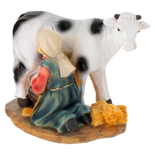 Set of 3 female peasants for 10 cm Nativity Scene, painted resin 4