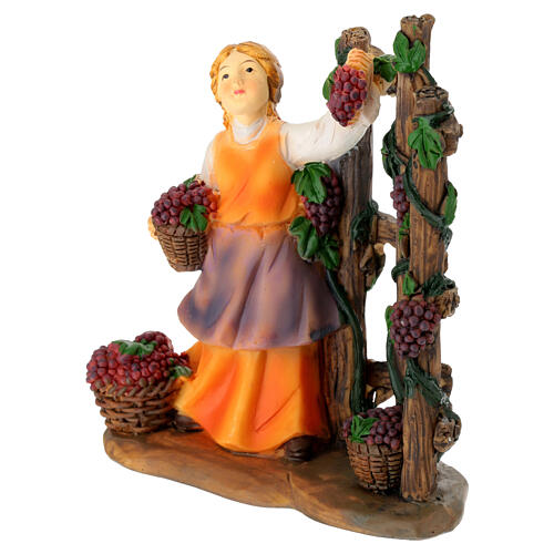 Set 3 contadine presepe 10 cm resina dipinta 5