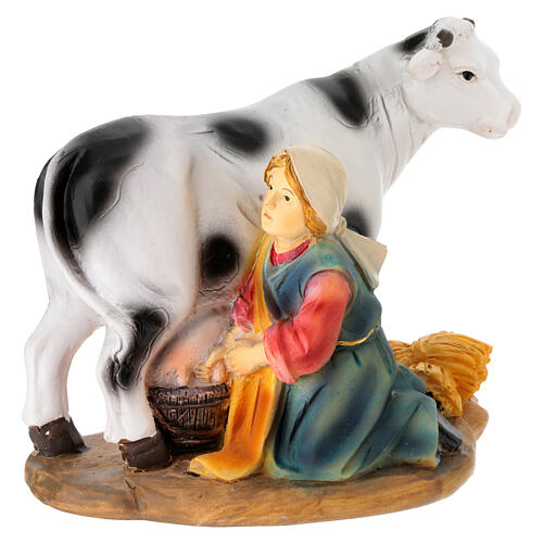 Set 3 contadine presepe 10 cm resina dipinta 7