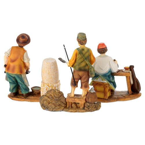 Set 3 männliche Krippenfiguren aus Harz, Berufe, für 12 cm Krippe 8