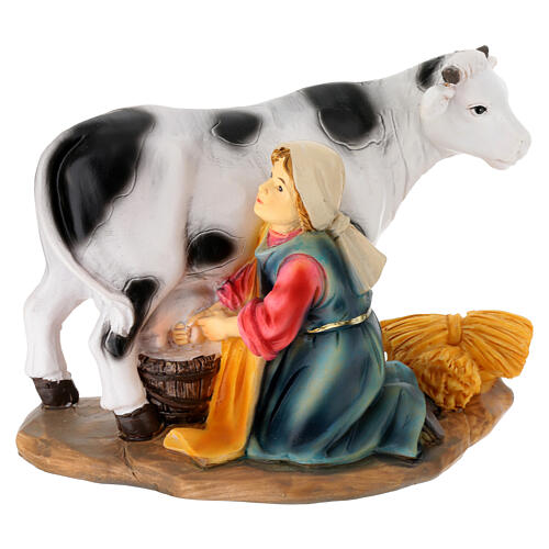 Set of 3 female figurines for 12 cm Nativity Scene, painted resin 4