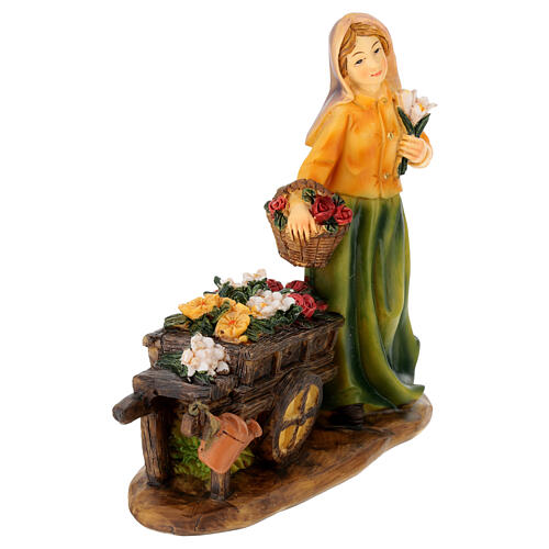 Set of 3 female figurines for 12 cm Nativity Scene, painted resin 5