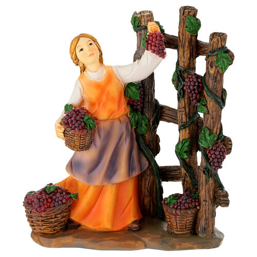 Set 3 pastorelle mestieri presepe 12 cm resina dipinta 3