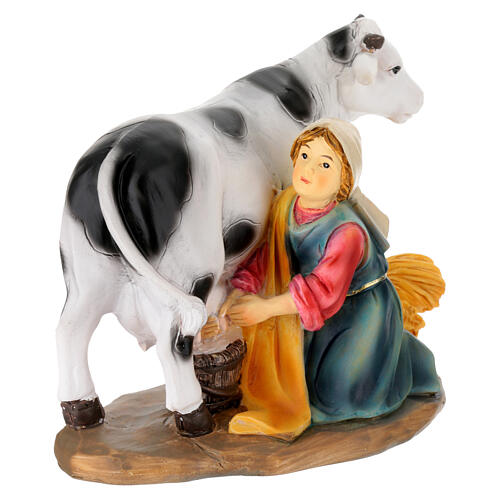 Set 3 pastorelle mestieri presepe 12 cm resina dipinta 7