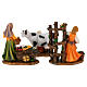 Set 3 pastorelle mestieri presepe 12 cm resina dipinta s8