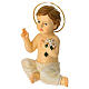 Statua Gesù Bambino h reale 12 cm seduto aureola s2