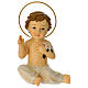 Statue of sitting Infant Jesus, painted resin, h 6 in s1