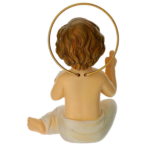 Statue Enfant Jésus assis résine peinte h réelle 15 cm 4