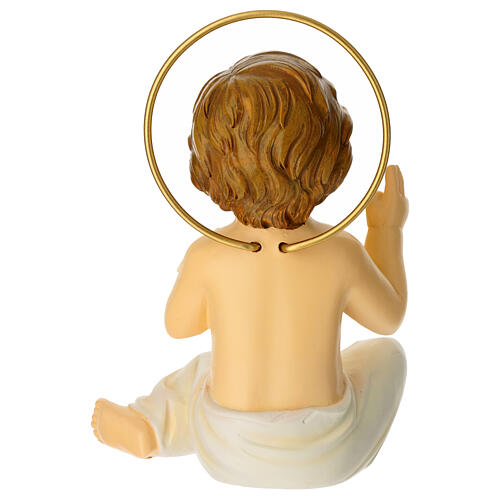 Sitting Infant Jesus, resin statue, h 8 in 4