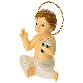 Enfant Jésus assis statue résine h réelle 20 cm