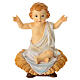 Bambinello seduto sulla mangiatoia statua resina h reale 10 cm s1