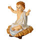 Bambinello seduto sulla mangiatoia statua resina h reale 10 cm s3