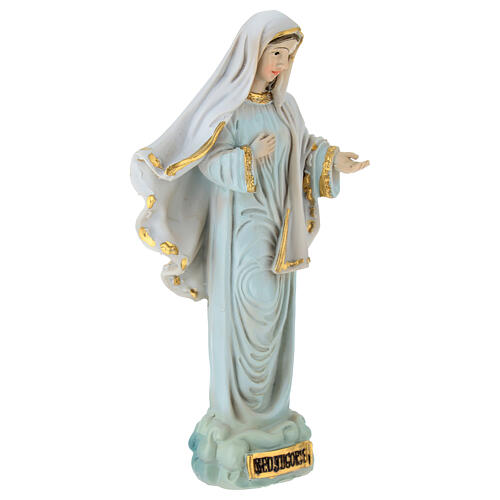 Virgen de Medjugorje 12 cm resina 3