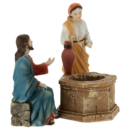Set Gesù e la samaritana del pozzo 12 cm resina 3