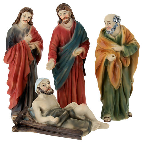 Healing of the paralytic, set for 12 cm resin Easter Creche 1