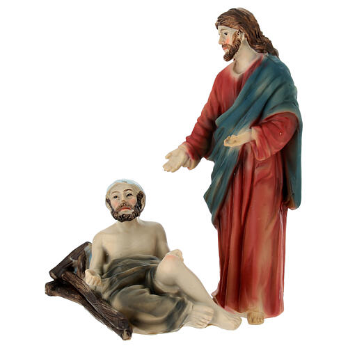 Healing of the paralytic, set for 12 cm resin Easter Creche 2