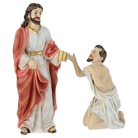 Jesus healing the blind set 12 cm resin