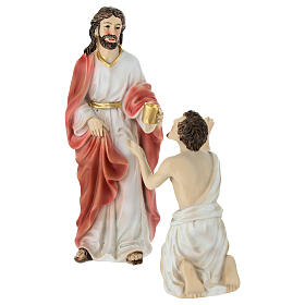 Jesus healing the blind set 12 cm resin