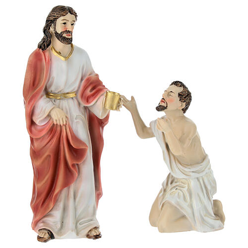 Jesus healing the blind set 12 cm resin 1