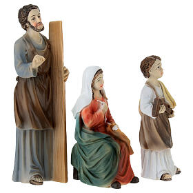 Set Sacra famiglia falegnami 12 cm resina