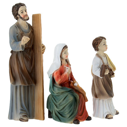 Set Sacra famiglia falegnami 12 cm resina 2