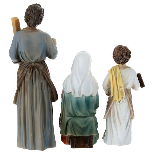 Set Sacra famiglia falegnami 12 cm resina 4