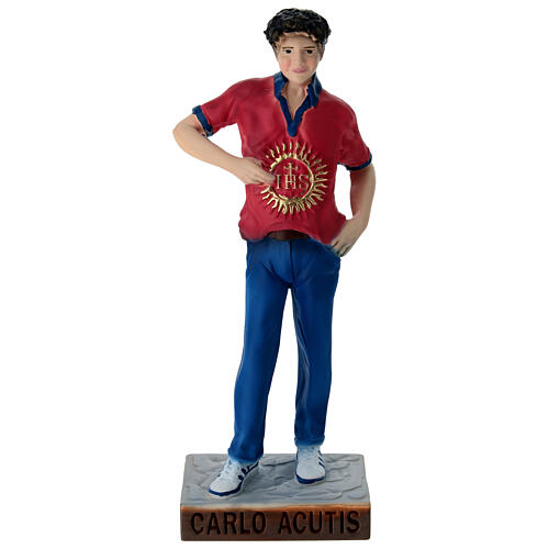 Statuina San Gaetano con Gesù Bambino 30 cm resina dipinta a mano