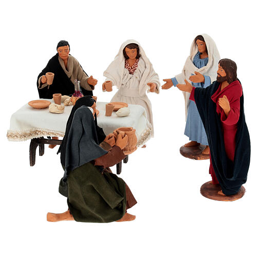 Noces de Cana 7 pcs crèche napolitaine de Pâques en terre cuite 13 cm 1