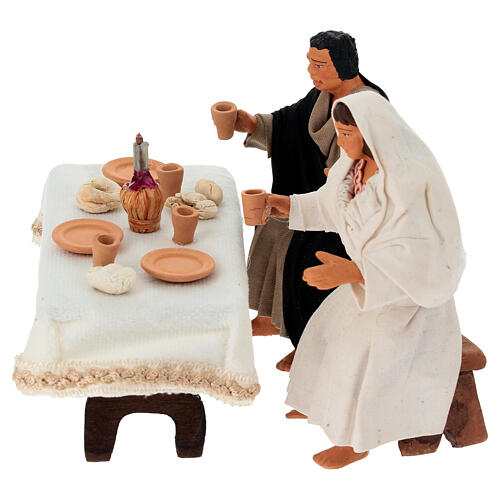 Noces de Cana 7 pcs crèche napolitaine de Pâques en terre cuite 13 cm 8