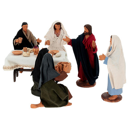 Noces de Cana 7 pcs crèche napolitaine de Pâques en terre cuite 13 cm 9