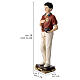 Carlo Acutis Statue mit Rosenkranz, aus farbig gefasstem Resin, 30 cm s3