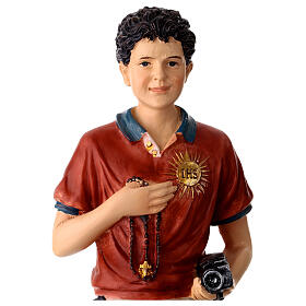 Carlo Acutis con rosario estatuilla resina coloreada 30 cm