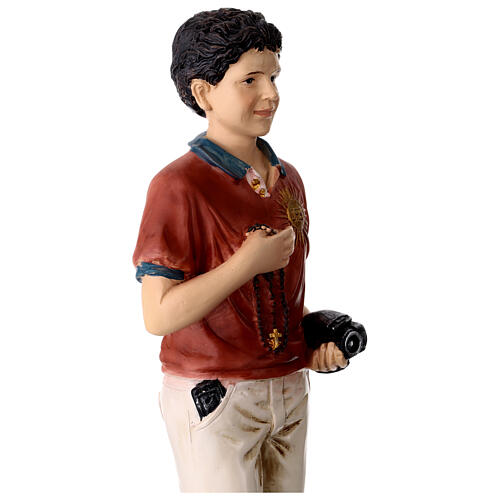 Carlo Acutis with rosary resin statue 12 in 7