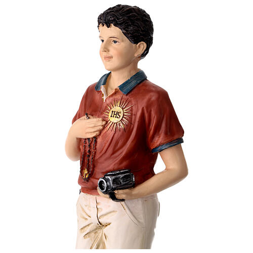 Carlo Acutis with rosary resin statue 12 in 8