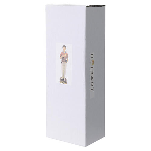 Carlo Acutis with rosary resin statue 12 in 10