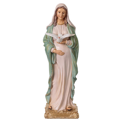 Vierge enceinte résine colorée 40 cm 1