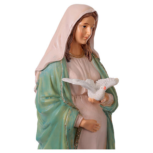 Figura Maryi Brzemiennej z gołębicą – żywica kolorowa 40 cm 4