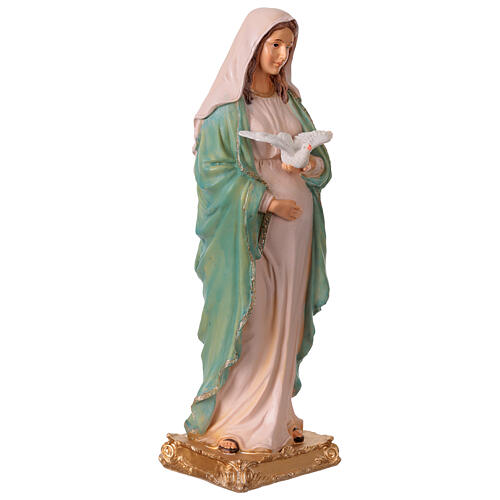 Figura Maryi Brzemiennej z gołębicą – żywica kolorowa 40 cm 5