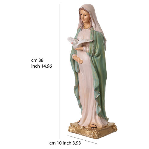 Pregnant Mary Statue in Colored Resin, 40 cm 3