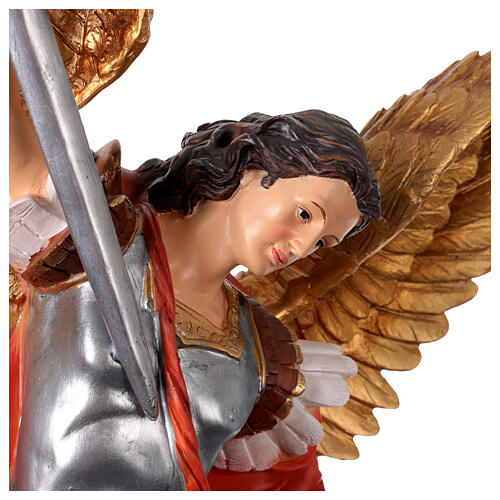 San Michele Arcangelo resina colorata 80 cm 2