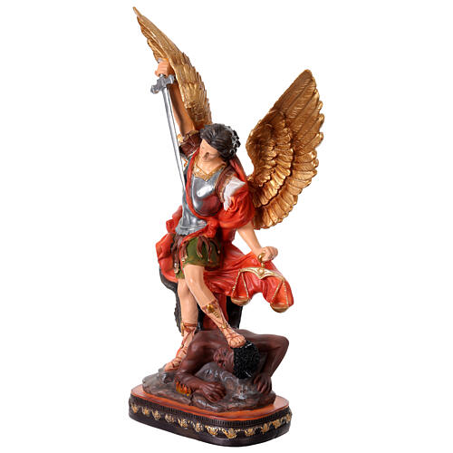 Figura św. Michała Archanioła z demonem – figura z żywicy kolorowej 77 cm 3