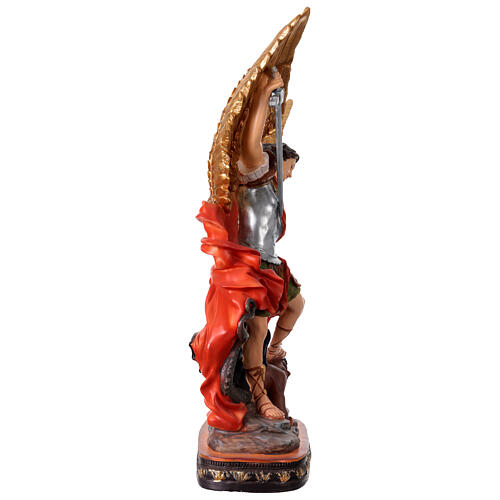 Figura św. Michała Archanioła z demonem – figura z żywicy kolorowej 77 cm 7