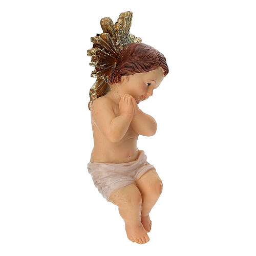 Bambin Gesù con aureola 8 cm resina dipinta 3
